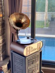 The Godfather Temalı Vintage Gramofon Plakçalar – Koleksiyonluk, El Yapımı, bluetooth