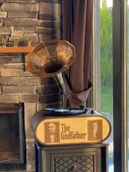The Godfather Temalı Vintage Gramofon Plakçalar – Koleksiyonluk, El Yapımı, bluetooth
