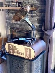 The Godfather  Vintage Gramofon Plakçalar – Koleksiyonluk, El Yapımı, bluetooth