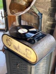 Vintage Gramofon – El Yapımı, bütün plakları çalar & Bluetooth