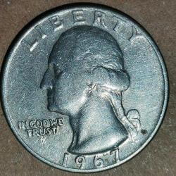 AMERİKA  1967 D     25 CENT  ÇEYREK DOLAR