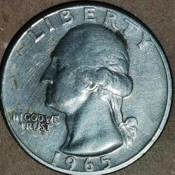 AMERİKA 1965  25 CENT  ÇEYREK DOLAR