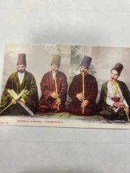 Müzisyen dervişler - Derviches Musiciens Constantinople Kartpostal 15 x10 cm ebatında