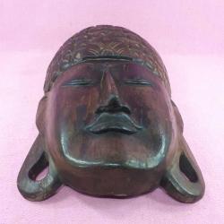 VINTAGE AHŞAP EL OYMA BUDA MASK 50 x 26 cm