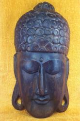 VINTAGE AHŞAP EL OYMA BUDA MASK 50 x 26 cm