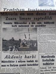 Cumhuriyet Gazetesi - 27 İkincikanun (Ocak) 1943 - hesapta yanlışlar Cumhuriyet Başmakale - Ticaret vekilimiz Doktor Behçet Uz Adana ve Mersin'de tetkikler yapıyor - Roosevelt Churchill buluştular - geçen yaz Churchill'in Moskova'ya yaptığı ziyarette Stalin'le fotoğrafı - Alman harp tebliği cephe hattı düzeltiliyor - Trablus batısında mihver'in en son deniz üssü zuara limanı zaptedildi - Varlık vergisi vermeyenler bu akşamki trenle Aşkale'ye sevk ediliyor - Askeri Vaziyet Yazan Emekli General H. Emir Erkilet Yazı Dizisi - Narvike Baskını - çiçek hastalığına uyuz tedavisi mi yapılmış - bekarlar Kulübü Çarşıkapı Azak'ta - Sürtük filmi Çemberlitaş sinemasında - Milli roman Toros Çocuğu yazan Mehmet Şevki Yazman yazı dizisi - acı bir kayıp yazar arkadaşımız Agah İzzet vefat etti - Türkiye spor ansiklopedisi cumartesi günü çıkıyor - bugünkü radyo programı - Marsilya'da 250'den fazla kişi kurşuna dizilmiş - refah faciası - Almanlar 7 İngiliz botunun baskınını püskürttüklerini söylüyorlar