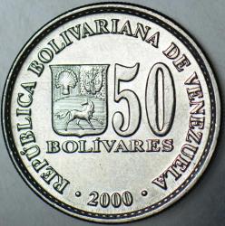 VENEZUELA 50 BOLİVAR 2000 YILI ÇİLALTI+ KONDİSYON.