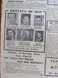 Cumhuriyet Gazetesi - 9 Ağustos 1947 - bugün sıhhatliyiz ama yazan Nadir Nadi Başmakale - Truman Yunanistan'a asker sevki fikrinde - bir askeri heyetimiz Dün uçakla Amerika'ya gitti - Amerika Rusya'ya yeni bir nota verdi - İngiltere'de iktisadi buhran tasarısı - Demokrat Parti Genel Başkanı Celal Bayar İzmir hapishanesinde ziyaret ettiği mevkuf gazeteciler arasında fotoğraf - İstanbul vapuru dün Marsilya'ya hareket etti fotoğraf - mülteci Rumen Subayları - Vali Lütfü Kırdar Avrupa intibalarını Dün gazetecilere anlattı - İsmet İnönü İzmir belediye reisi Reşat Leblebicioğlu'nu kabul etti - istanbul açık Hava Tiyatrosu açılırken yazan Muhsin Ertuğrul - Ergenekon gazetesi sahip ve yazı işleri müdürü Nurullah Barıman ve fahriye Yılanlıoğlu hakkında tevkif kararı verildi - yabancı kadın yazan Ahmet Hidayet Reel yazı dizisi - gamalı haç yerine sovyet yıldızı - Türk coğrafya Kongresi sona erdi - Safiye Ayla Sadi Işılay Ve Selahattin Pınar Taksim kristal'de-AnadoluHisarı kulübünün Deniz Bayramı