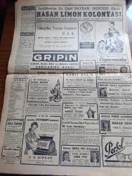 Cumhuriyet Gazetesi - 9 Ağustos 1947 - bugün sıhhatliyiz ama yazan Nadir Nadi Başmakale - Truman Yunanistan'a asker sevki fikrinde - bir askeri heyetimiz Dün uçakla Amerika'ya gitti - Amerika Rusya'ya yeni bir nota verdi - İngiltere'de iktisadi buhran tasarısı - Demokrat Parti Genel Başkanı Celal Bayar İzmir hapishanesinde ziyaret ettiği mevkuf gazeteciler arasında fotoğraf - İstanbul vapuru dün Marsilya'ya hareket etti fotoğraf - mülteci Rumen Subayları - Vali Lütfü Kırdar Avrupa intibalarını Dün gazetecilere anlattı - İsmet İnönü İzmir belediye reisi Reşat Leblebicioğlu'nu kabul etti - istanbul açık Hava Tiyatrosu açılırken yazan Muhsin Ertuğrul - Ergenekon gazetesi sahip ve yazı işleri müdürü Nurullah Barıman ve fahriye Yılanlıoğlu hakkında tevkif kararı verildi - yabancı kadın yazan Ahmet Hidayet Reel yazı dizisi - gamalı haç yerine sovyet yıldızı - Türk coğrafya Kongresi sona erdi - Safiye Ayla Sadi Işılay Ve Selahattin Pınar Taksim kristal'de-AnadoluHisarı kulübünün Deniz Bayramı