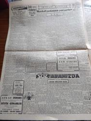 Cumhuriyet Gazetesi - 12 Aralık 1949 - bir buçuk yıldır beklediğimiz bir tasarı yazan Abidin Daver Başmakale - Rus idarecileri arasında ihtilaf şiddetleniyor - Kıbrıs'ta Türkler dün bir miting yaptılar - Kıbrıs'ın merkezi lefkoşede Evkaf Binası Fotoğraf - dünyayı daima iyi gören Soroptimist kadınlar cemiyeti fotoğraf - İsveç takımı dün geceki güreşleri 6 2 kazandı - Üsküdar ile İstanbul arasında köprü - Amerikanın  sesi Türkçe yayın yapacak - Yahudiler kudüs'ü bırakmıyorlar - Moskova'da 3 yıl yazan Bedell Smith yazı dizisi - Marshall yardımının yeni şartları - çam sakızı filmi İpek sinemasında - Ölüme Doğru yazan Agatha Christie Yazı Dizisi - acı bir hakikat yazan Burhan Felek - Turgut Reis yazan Halikarnas Balıkçısı Yazı Dizisi - Fenerbahçe Ankara'da gençlerbirliği'ne karşı 5 1 Galip Geldi - atlet Cezmi Orun hatırası anılacak - Beşiktaş istanbulspor'u 3 0 yendi - Mualla Gökçay Semiha Coşar Şevki Şakrak ve İsmail dümbüllü Kadıköy Süreyya sinemasında - bugünkü radyo programı - bulmaca