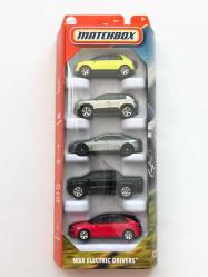 Matchbox MBX Electric Drivers Diecast Model Araba - 2020 Honda E 2023 - Jeep Avenger - Tesla Model S - 2024 Chevy Silverado EV -  2022 Opel Astra 5'li Araba