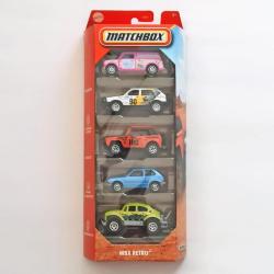 Matchbox MBX Retro Diecast Model Araba - Austin Mini Van - 90 Volkswagen Golf Contry - MBX Field Car - 1976 Honda Civic CVCC - Volkswagen Beetle 4x4 5'li Araba