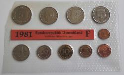 ALMANYA 1981 F SERİSİ SET PFENNIG VE  MARK