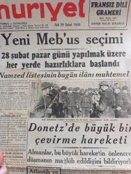 Cumhuriyet Gazetesi - 23 Şubat 1943 - Saraçoğlu konuşurken Cumhuriyet Başmakale - Başvekil Şükrü Saraçoğlu'nun Nutku İngiltere ve Almanya'da çok samimi akislerle karşılandı - Halkevleri bayramına Şeref veren Aziz milli şefimiz İsmet İnönü fotoğraf - yeni mebus seçimi - namzet listesinin bugün ilanı muhtemel - Donetz'de büyük bir çevirme hareketi - şark cephesinde sovyetlerin küçük birlik kumandanları vazife alıyorlar fotoğraf - Atlantik ve Akdeniz'de Almanlar 103 bin tonluk 15 gemi batırdılar - Gandhi çok ağır hasta - Tunus muharebeleri Atlas dağları'nda çetin savaşlar devam ediyor - İnönü koşusu - Afrika harbinden bir fotoğraf - Türk politikası ve Hindistan'ın selameti -  Anglosaksonlar dünyasında yazan Abidin Daver yazı dizisi - Goebbels'in nutkundan bazı noktalar Yazan Emekli General H. Emir Erkilet - Varlık vergisi vermeyen Vagnat Estepan  Manol Kazakof Hireci Mehteryan Nikola Zolidis Oskıyan Günaltın demir kapı toplanma kampına sevk edilenlerden bazıları -  yeni ekmek kartları