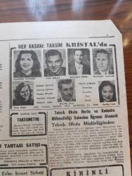 Cumhuriyet Gazetesi - 15 Ekim 1949 - Hindistan ve Amerika Cumhuriyet Başmakale - ara seçim İstanbul'da ve 11 ilde yarın yapılıyor  - Amerikalı gözüyle bizde zirai kalkınma - Marshall Planı halk müşavere heyeti üyesi Johnston köylümüzü çok uyanık buldu - Amerikalı askeri yardım heyeti başkanı Mc Bride Pozantı civarında yediği konserveden zehirlendi - Churchill'in Attlee'ye hücumları - Nihat Erim siyasi vaziyetten memnun - Zeytinburnu'nda çatışmadan dolayı gecekonduların yıkılması işi durduruldu fotoğraf - futbol maçlarında müşterek bahse müsaade edilmedi - Fenerbahçe vefa maçı - İnönü stadında Galatasaray Emniyet hakem Sulhi Garan - Galatasaray'ın tertip ettiği boks maçları - Rauf Orbay'ın namzetliği yazan Burhan Felek - Turgut Reis yazan Halikarnas balıkçısı yazı dizisi - ses opereti anafor - Hamiyet Yüceses Sadi Işılay İzzettin Ökte her akşam Taksim kristal'de - Nuriye Koç Muazzez Yanıkses Neriman İyiol Hafız Selim her akşam bebek Yalı gazinosunda - İstanbul Ankara Radyosu programı