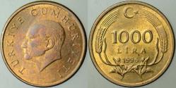 TÜRKİYE CUMHURİYETİ 1000 LİRA 1996 ÇİLALTI KONDİSYON.