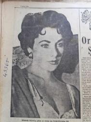 Cumhuriyet Pazar Gazetesi - 7 Şubat 1954 - hadiselerden ilhamlar sesli gazeteler - yaşadığımız şehir hayvanları eziyet sözde yasak yazan Kazım Kip - renkli karikatür - haftanın ansiklopedisi kazalar - küçük Kral çizen O. Soglow - dünya edebiyatından seçme hikayeler sinek yazan Katherine Mansfield - tarihten fıkralar derleyen Hakkı Ercan - Elizabeth Taylor yorgun düştü fotoğraf - Orson Welles boğa ile Charlie Chaplin ayı ile boğuştular fotoğraf - Gina Lollobrigida büyük oyunda fotoğraf - yeni Türk filmlerinden sahneler - Safiye Sultan filminde Cahit Irgat Atıf kaptan Feridun Çölgeçen Hulusi kentmen fotoğraf - bu kadın benimdir filminden bir fotoğraf - yağmur ve Rita Hayworth fotoğraf - Ev Kadın Moda - Tarihe Malolmuş Kadınlar Yazan Mustafa Baydar - Japonya'nın belini kıran leyte savaşında Samar muharebesi - evlenip boşanma şampiyonları nihayet birbirlerini buldular - Barbara Hutton İkinci kocası Danimarkalı Kont Reventlow ile fotoğraf -  1954 Fransız güzeli İrene Trune fotoğraf
