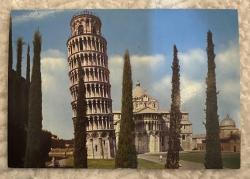 İtalya pisa kulesi eski kartpostal