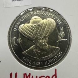 2024 Padişahlar Serisi Il. Murad 1 Türk Lirası. Bayraklı Kapamasında. Çil. Bimetal.