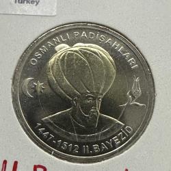 2024 Padişahlar Serisi ll. Bayezid 1 Türk Lirası. Bayraklı Kapamasında. Çil. Bimetal.