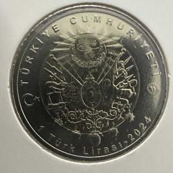 2024 Padişahlar Serisi Yavuz Sultan Selim 1 Türk Lirası. Bayraklı Kapamasında. Çil. Bimetal.