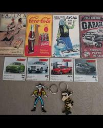 Nostalji koleksiyon ürünleri Red Kit Joe Dalton anahtarlık süs. Turbo 2 sakız ciklet Araba kağıtları. Promosyon reklam tanıtım kart ları