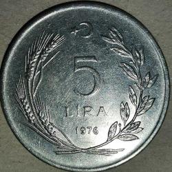 TÜRKİYE  1976   5  LİRA