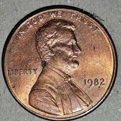 AMERİKA 1982  1 CENT    2,5 GRAM   (YAYGIN CENTLER  3,11 GRAM)