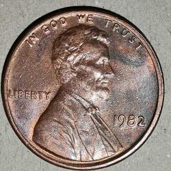 AMERİKA 1982  1 CENT    2,5 GRAM   (YAYGIN CENTLER  3,11 GRAM)