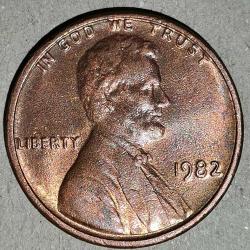 AMERİKA 1982  1 CENT    2,5 GRAM   (YAYGIN CENTLER  3,11 GRAM)