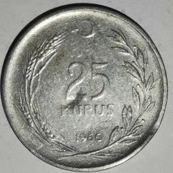 TÜRKİYE  1966    25   KURUŞ