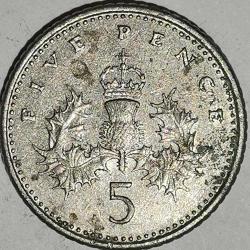 İNGİLTERE   1991   5 PENCE