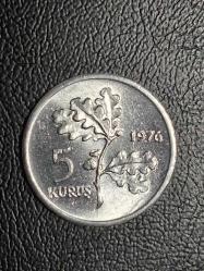 1976 YILI 5 KURUŞ ÇİL  ( ALÜMİNYUM ) TCM 4616