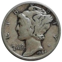 ABD 1942 Yılı 10 Cent Mercury ÇÇT (-)