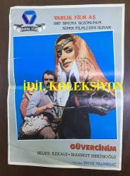 TÜRK HALK MÜZİĞİ SANATÇISI BELKIS AKKALE'NİN POSTERİ - 34 x 24 cm EBADINDA - ''GÜVERCİNİM'' FİLMİ, BELKIS AKKALE, MAHMUT HEKİMOĞLU, YAVUZ YALINKILIÇ, 1987, VARLIK FİLM