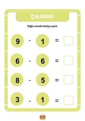 Okul Öncesi ve Birinci Sınıflar İçin Matematik Alıştırmaları Yaz-Sil Kitabı