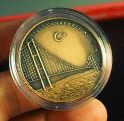 1915 ÇANAKKALE KÖPRÜSÜ DARPHANE 2,5 LİRA BRONZ MADALYON * SERTİFİKALI