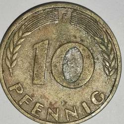 ALMANYA  1950 F   10 PFENNIG