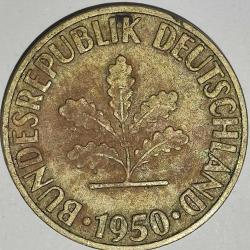 ALMANYA  1950 F   10 PFENNIG
