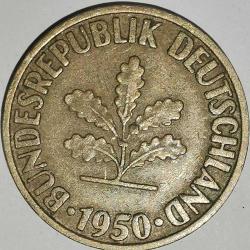 ALMANYA  1950 D   10 PFENNIG