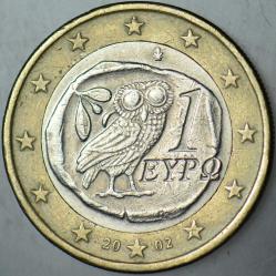 YUNANİSTAN 1 EURO 2002 BAYKUŞ VE ESKİ ATİNA SİKKESİ TEMALI.