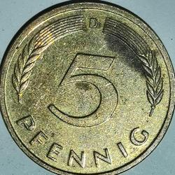 ALMANYA  1987 D    5  PFENNIG