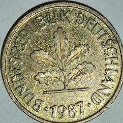 ALMANYA  1987 D    5  PFENNIG
