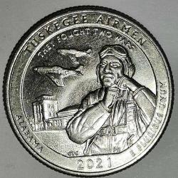 AMERİKA  2021 D  25 CENT  ÇEYREK DOLAR  HATIRA Güzel Amerika Çeyrekleri - Tuskegee Airmen Ulusal Tarihi Bölgesi
