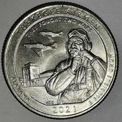 AMERİKA  2021 P   25 CENT  ÇEYREK DOLAR  HATIRA Güzel Amerika Çeyrekleri - Tuskegee Airmen Ulusal Tarihi Bölgesi