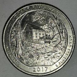 AMERİKA  2017 P   25 CENT  ÇEYREK DOLAR  HATIRA   Güzel Amerika Çeyrekleri - Ozark Riverways