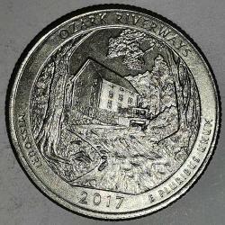 AMERİKA  2017 P    25 CENT  ÇEYREK DOLAR  HATIRA   Güzel Amerika Çeyrekleri - Ozark Riverways