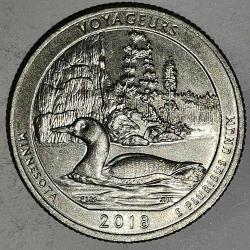 AMERİKA  2018 D    25 CENT  ÇEYREK DOLAR  HATIRA  Güzel Amerika Çeyrekleri - Voyageurs Ulusal Parkı