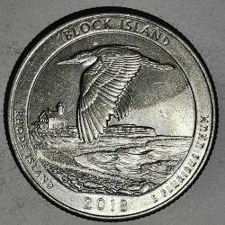 AMERİKA  2018 P    25 CENT  ÇEYREK DOLAR  HATIRA  Güzel Amerika Çeyrekleri - Block Island National Wildlife Refuge