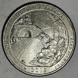 AMERİKA  2015 P    25 CENT  ÇEYREK DOLAR  HATIRA  Güzel Amerika Çeyrekleri - Mavi Ridge Park Yolu